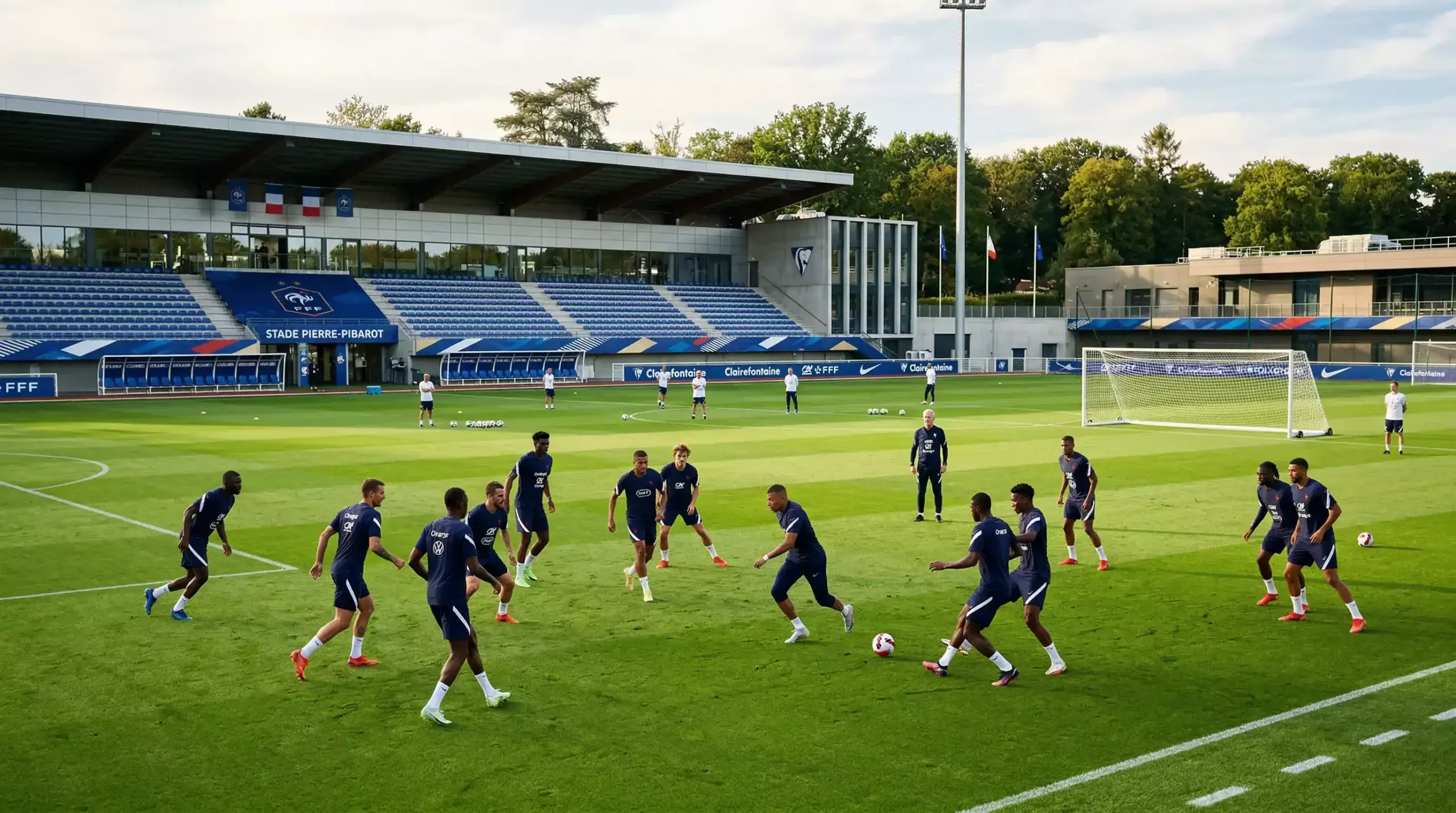 A francia labdarúgó-válogatott kék mezben a VB 2026 felkészülése során