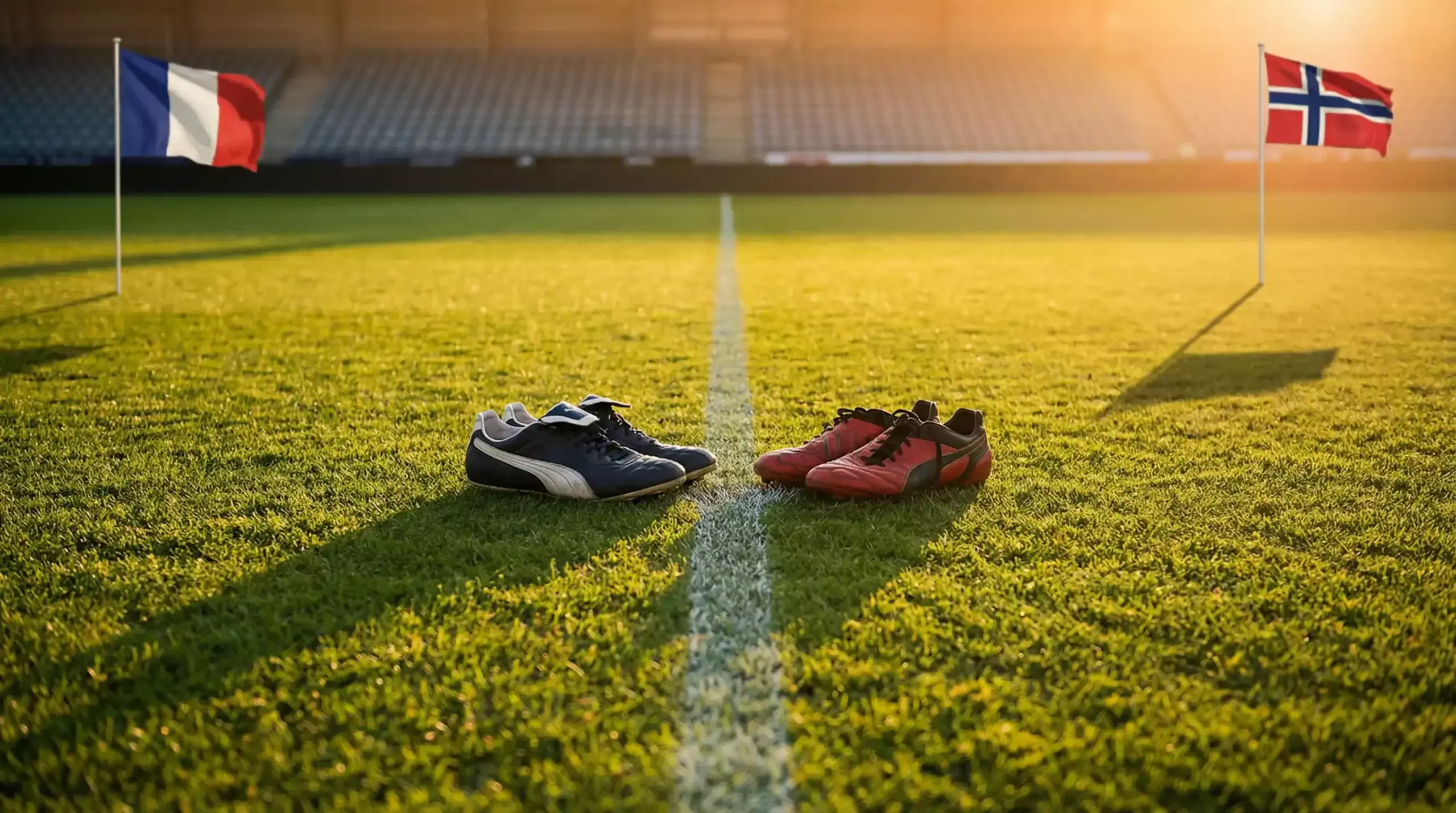 A VB 2026 I csoportjának csapatai: Franciaország, Szenegál, Norvégia és Irak zászlói